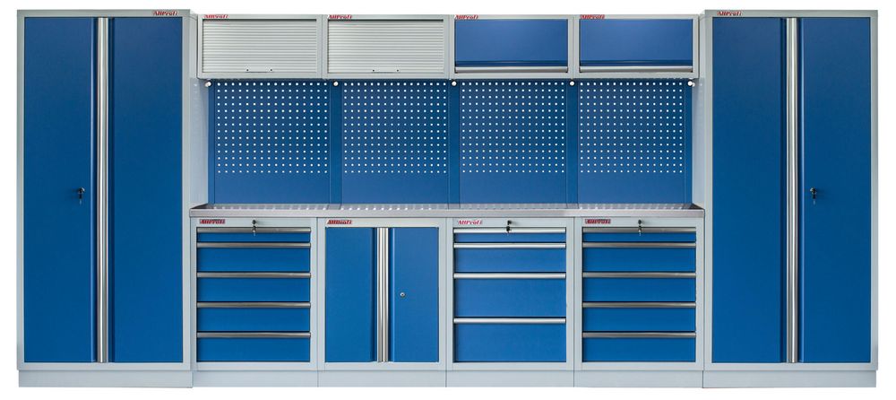 AHProfi Kvalitný PROFI BLUE dielenský nábytok - 4535 x 2000 x 495 mm - MTGS1300AM